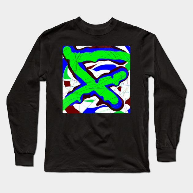 Bright green and blue Long Sleeve T-Shirt by TiiaVissak